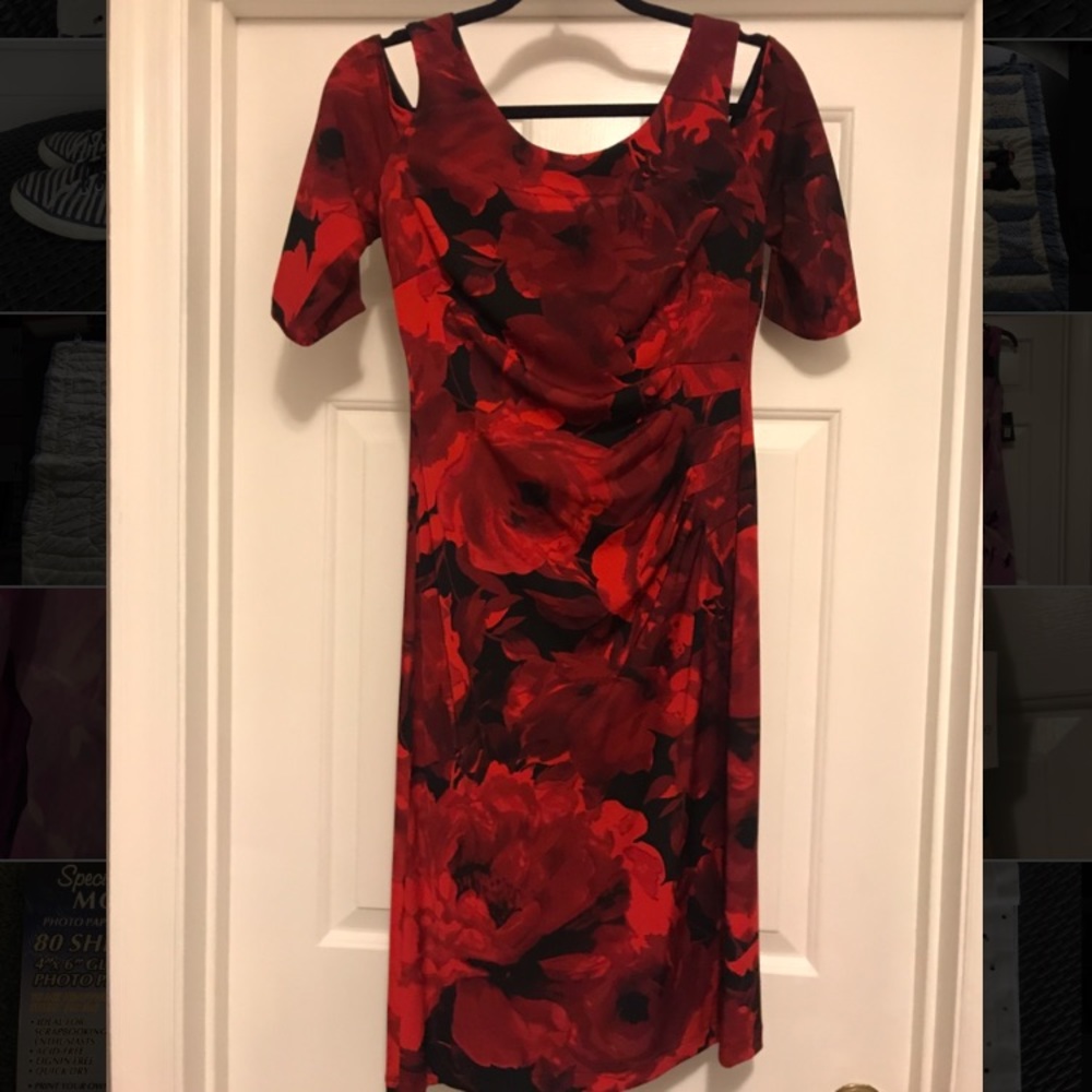 Connected Apparel red and black size 6 dress